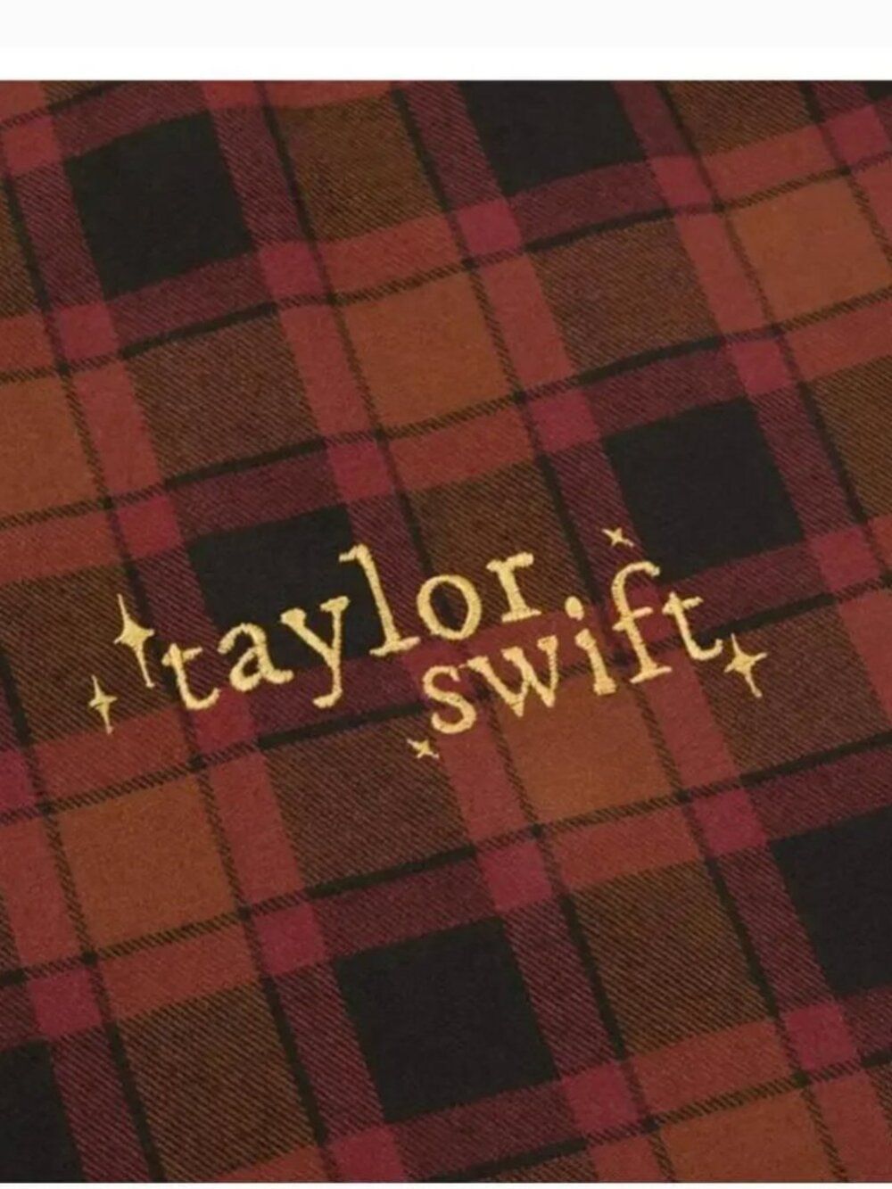 Taylor Swift Evermore Pajamas Medium PJ Womens Plaid Gold Rush Lyrics TS Merch - Picture 7 of 8